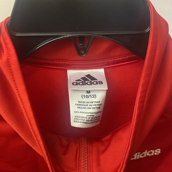 Red adidas tracksuit jacket boys size 10/12 - Picture 3 of 4